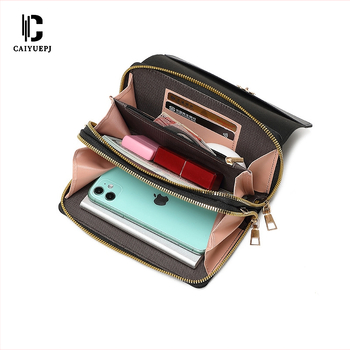 CAIYUE crossbody taška pre mobilný telefón, PVC materiál, mestský minimalistický štýl, vodorovný štvorcový tvar, uzáver so klapkou, jednoramenný popruh.