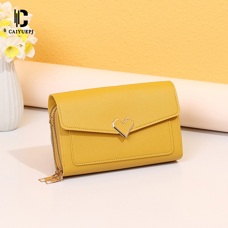 CAIYUE crossbody taška pre mobilný telefón, PVC materiál, mestský minimalistický štýl, vodorovný štvorcový tvar, uzáver so klapkou, jednoramenný popruh.