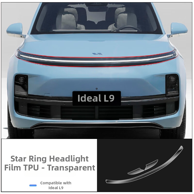 Film de protecție pentru faruri și semnalizatoare Li Auto L6/L7/L8/L9 — Material HD TPU, cu inel stelat