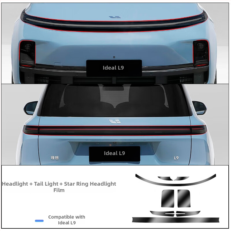 Film de protecție pentru faruri și semnalizatoare Li Auto L6/L7/L8/L9 — Material HD TPU, cu inel stelat