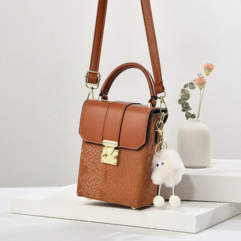 Ženska PVC crossbody torba, vertikalni kvadratni oblik, zaključavanje na bravu, jedna naramenica, podstava od poliestera, proljeće 2025