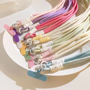 Mobitel lanyard s pletenim užetom i plastičnim kopčom, ženski stil, dugačak remen