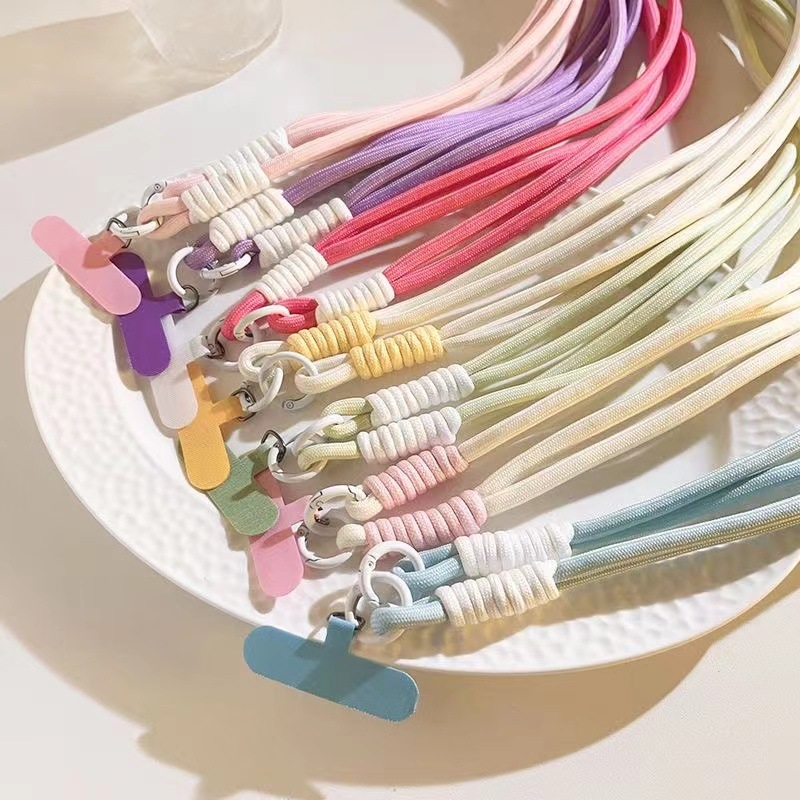 Mobitel lanyard s pletenim užetom i plastičnim kopčom, ženski stil, dugačak remen