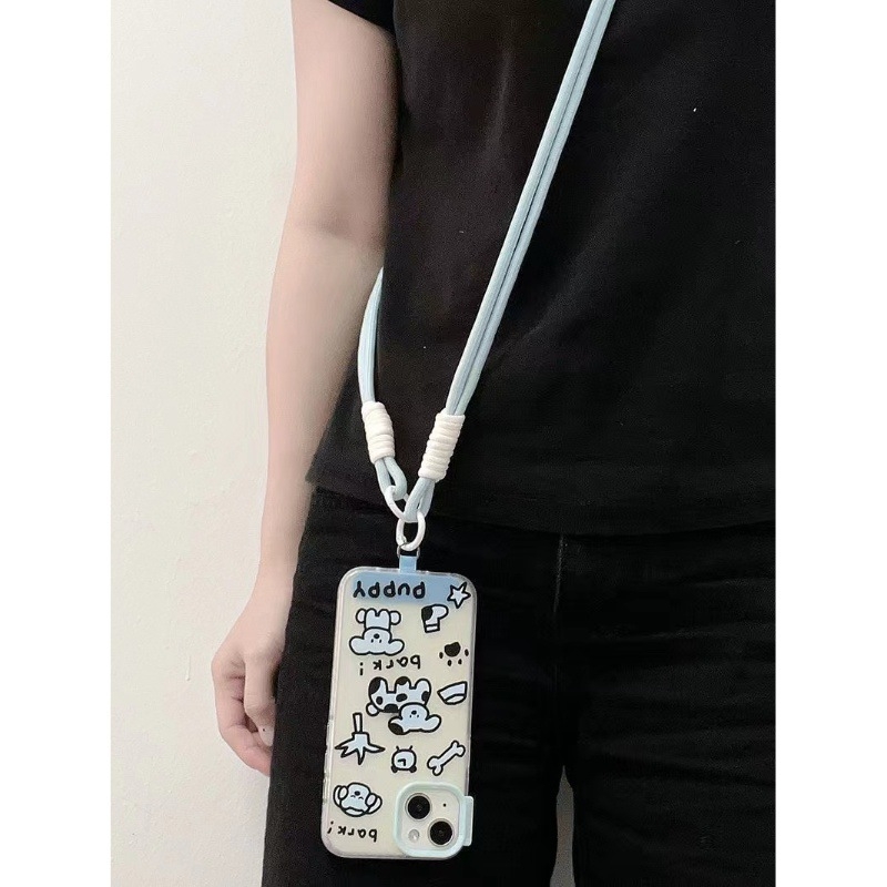 Mobitel lanyard s pletenim užetom i plastičnim kopčom, ženski stil, dugačak remen