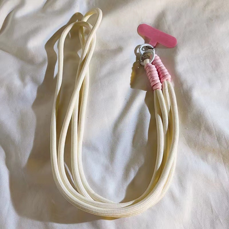 Mobitel lanyard s pletenim užetom i plastičnim kopčom, ženski stil, dugačak remen