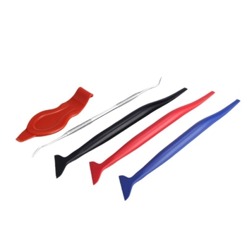 Baxifui 5 részes kaparó készlet autófóliához — műanyag eszközök a szélek vágásához és a fólia kezeléséhez