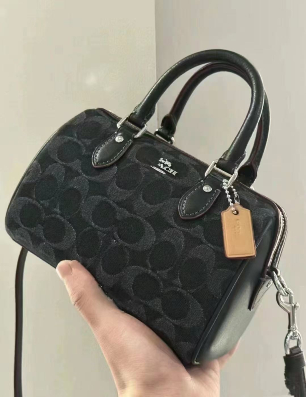 Geantă Boston pentru femei, în formă de pernă, din piele naturală, căptușeală din nylon, închidere cu fermoar, buzunare interioare (buzunar cu fermoar, buzunar pentru telefon, buzunar pentru cameră)