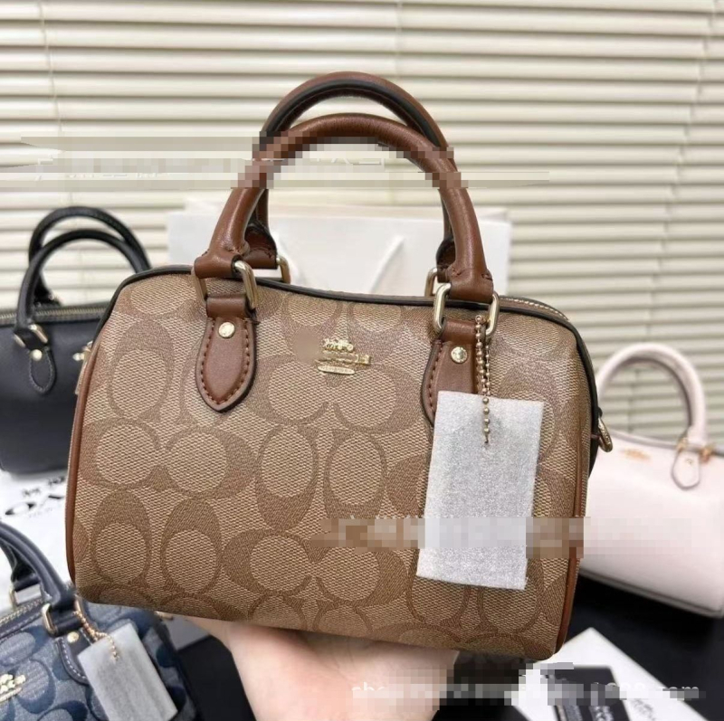 Geantă Boston pentru femei, în formă de pernă, din piele naturală, căptușeală din nylon, închidere cu fermoar, buzunare interioare (buzunar cu fermoar, buzunar pentru telefon, buzunar pentru cameră)