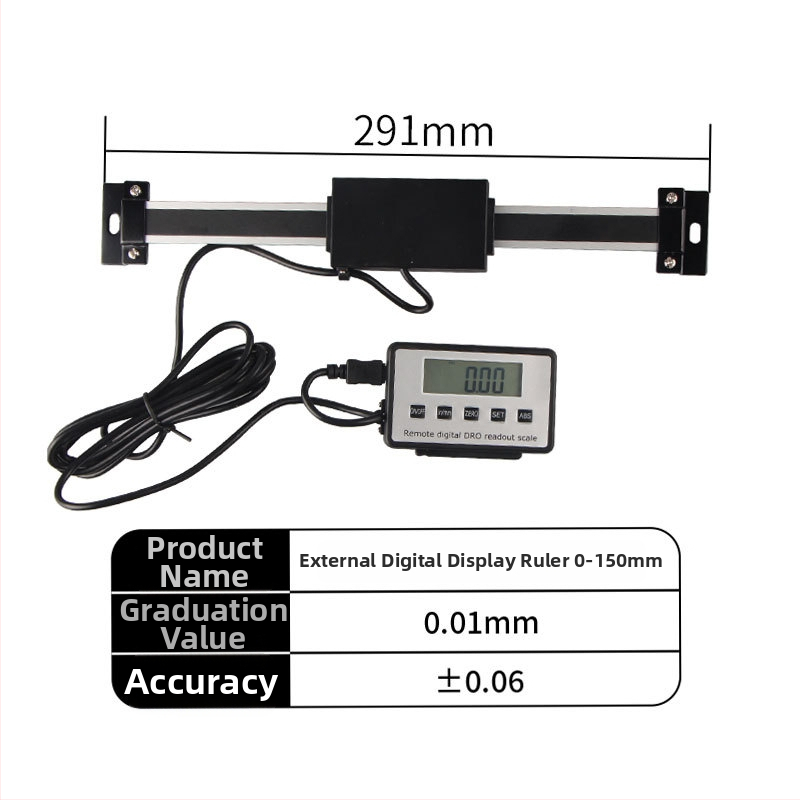 Digitálny posuvný meradlo s externým displejom, horizontálne/vertikálne duálne použitie na meranie posunu. Značka: Shanghai Lianyu