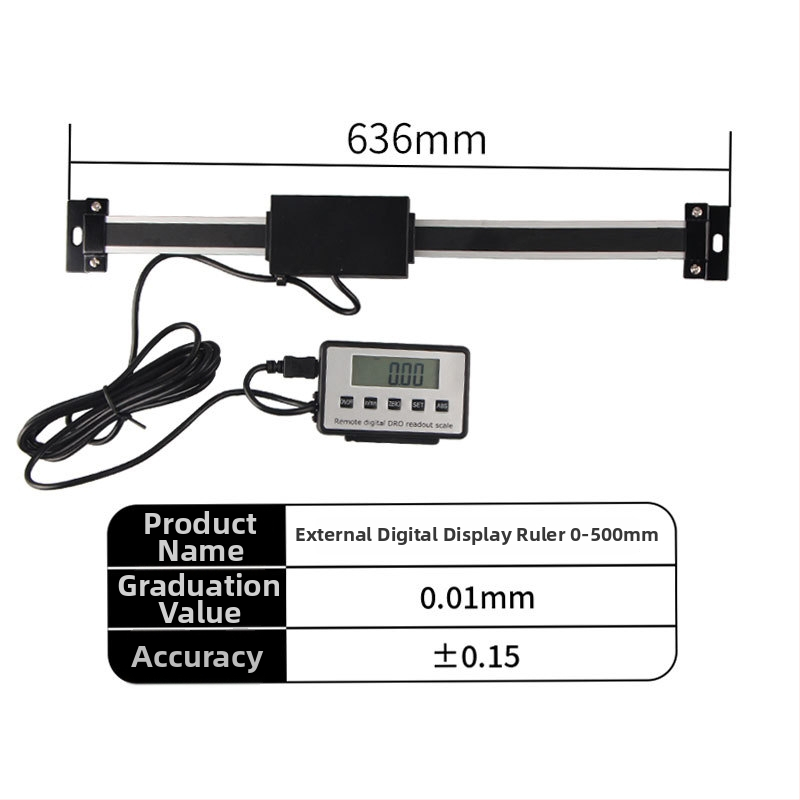 Digitálny posuvný meradlo s externým displejom, horizontálne/vertikálne duálne použitie na meranie posunu. Značka: Shanghai Lianyu