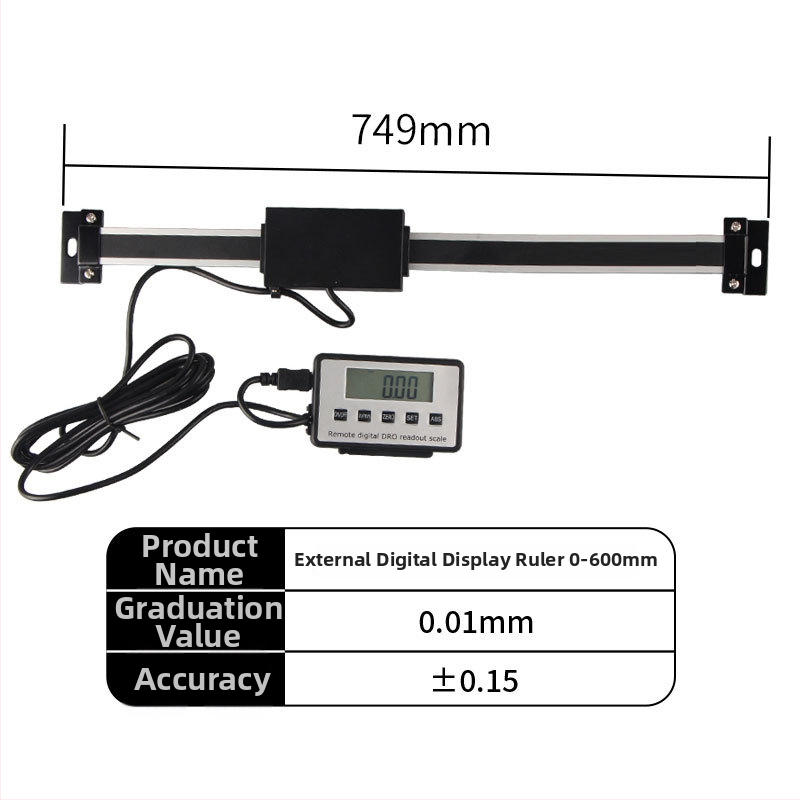 Digitálny posuvný meradlo s externým displejom, horizontálne/vertikálne duálne použitie na meranie posunu. Značka: Shanghai Lianyu