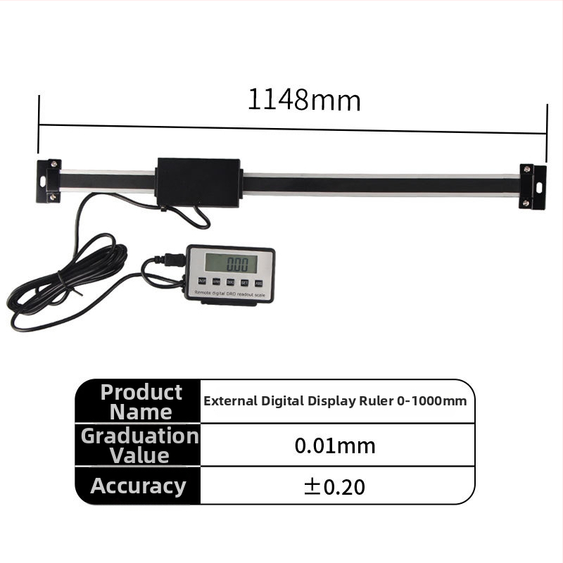 Digitálny posuvný meradlo s externým displejom, horizontálne/vertikálne duálne použitie na meranie posunu. Značka: Shanghai Lianyu