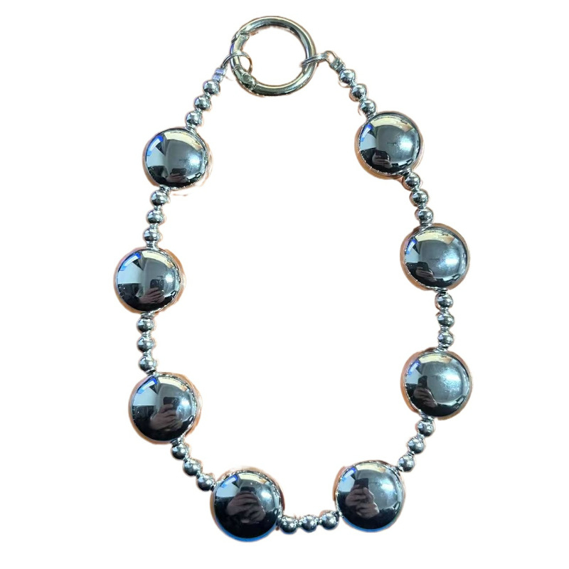 Lanier pentru telefon din acrilic, cu perle imitatie în formă de meteor și stea cu cinci colțuri; mărgele realizate manual; potrivit ca cadou de Crăciun, Ziua Îndrăgostiților și Festivalul de Primăvară