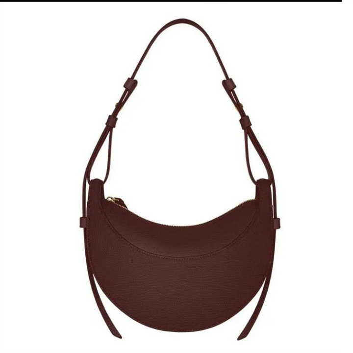 POLENE Crescent Saddle Bag — geantă crossbody din piele naturală, formă de semilună, unisex, primăvara 2024