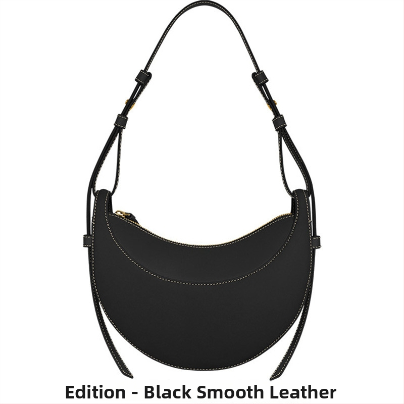 POLENE Crescent Saddle Bag — geantă crossbody din piele naturală, formă de semilună, unisex, primăvara 2024