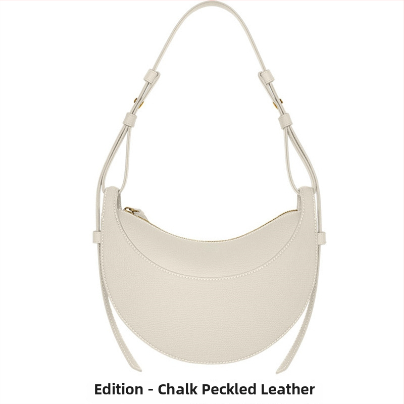 POLENE Crescent Saddle Bag — geantă crossbody din piele naturală, formă de semilună, unisex, primăvara 2024