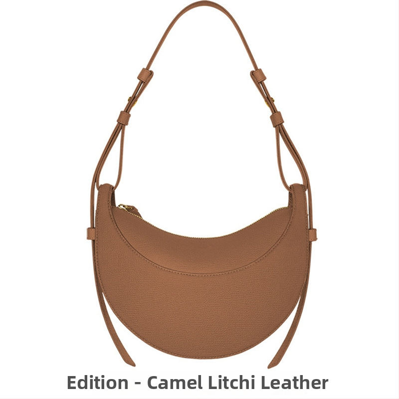 POLENE Crescent Saddle Bag — geantă crossbody din piele naturală, formă de semilună, unisex, primăvara 2024