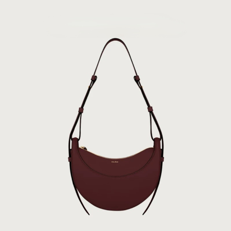 POLENE Crescent Saddle Bag — geantă crossbody din piele naturală, formă de semilună, unisex, primăvara 2024