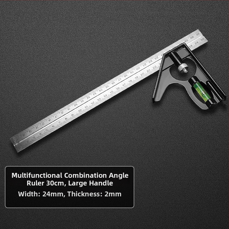 Unique Nerūsējošā tērauda leņķa lineāls, taisnā leņķa 90°, mērīšanas instruments, daudzfunkcionāls trijstūra lineāls kokapstrādē