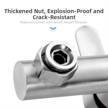 Robinet pentru duș și cadă din oțel inoxidabil, încastrat în perete, cu control triplu, nucleu ceramic al valvei, 0–90°C