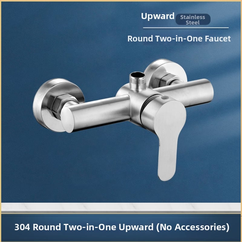 Robinet pentru duș și cadă din oțel inoxidabil, încastrat în perete, cu control triplu, nucleu ceramic al valvei, 0–90°C