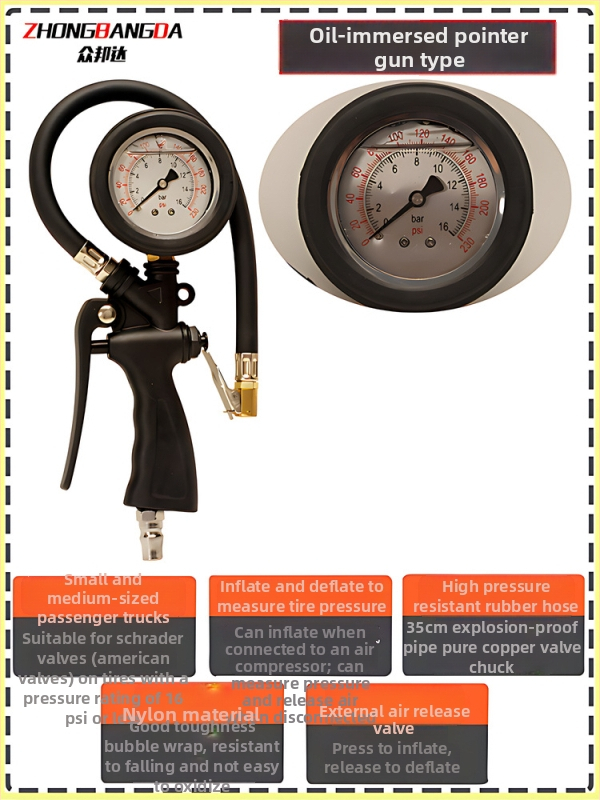 Manometru digital pentru anvelope cu pompă, interval 0–60 psi