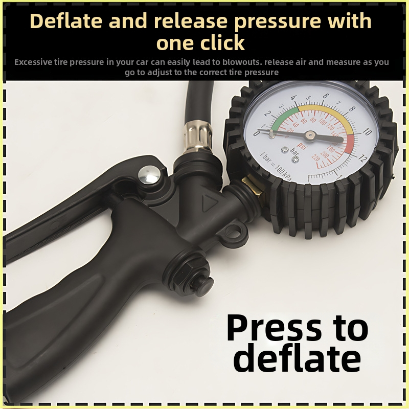 Manometru digital pentru anvelope cu pompă, interval 0–60 psi