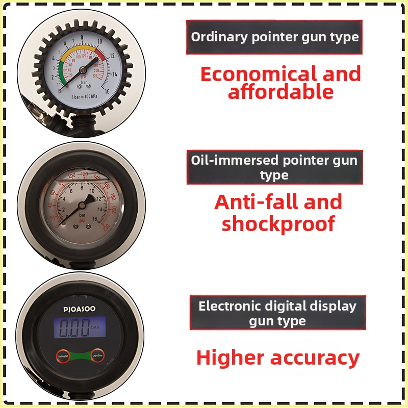 Manometru digital pentru anvelope cu pompă, interval 0–60 psi