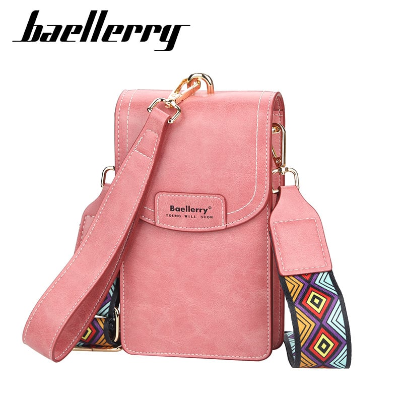 Baellerry ženska crossbody torba s džepom za telefon – PU, vertikalno kvadratno oblikovanje, zatvaranje kapicom, unutarnji pretinac za telefon i identifikaciju, mekan materijal, stil svježe i slatke