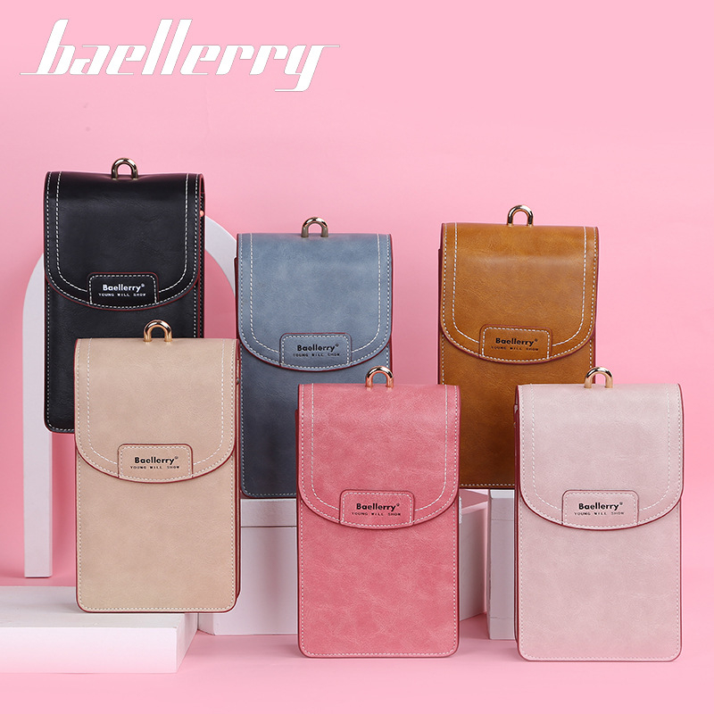 Baellerry ženska crossbody torba s džepom za telefon – PU, vertikalno kvadratno oblikovanje, zatvaranje kapicom, unutarnji pretinac za telefon i identifikaciju, mekan materijal, stil svježe i slatke
