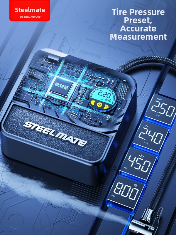 Pompa de aer portabilă pentru mașină, alimentare USB, 12V, afișaj digital, 35 L/min, 220W