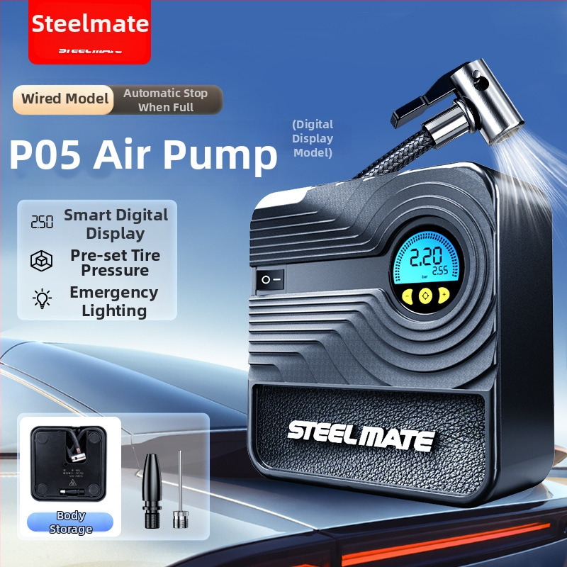 Pompa de aer portabilă pentru mașină, alimentare USB, 12V, afișaj digital, 35 L/min, 220W