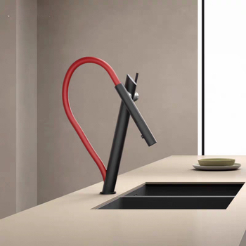 Robinet de bucătărie cu funcție de tragere, montaj încastrat, oțel inoxidabil, deschidere prin ridicare, robinet cu disc ceramic