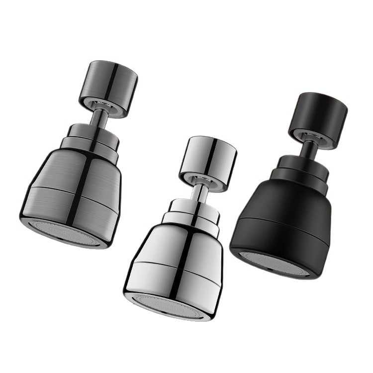 Cjelovita bakrena spojka za slavinu s okretno zaštitom od prskanja i univerzalnim produživačem — ABS/bakar, elektroplatirani završni sloj, 0–100°C, spiralna ugradnja, rotirajuće