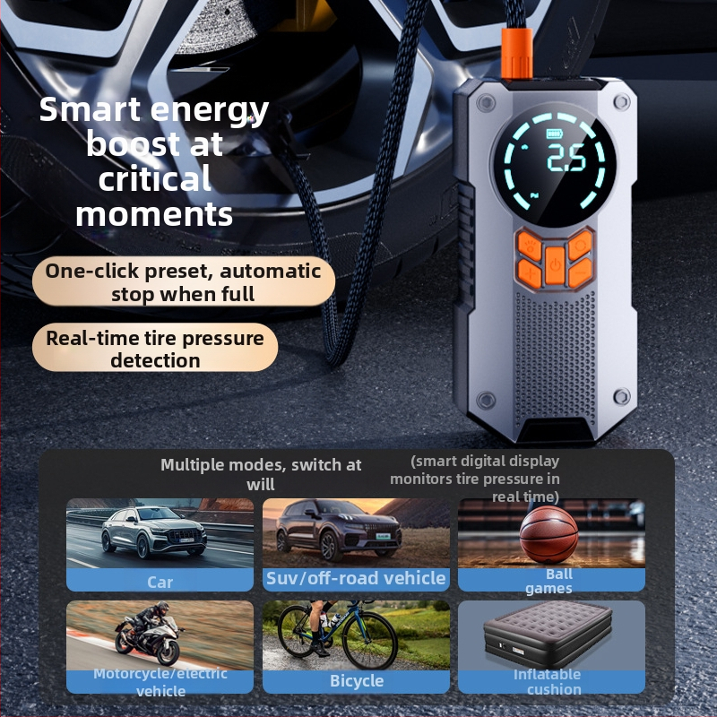 Pompa de aer pentru mașină portabilă 12V, cilindru unic, 120W, debit 25 L/min, furtun aer 320 mm