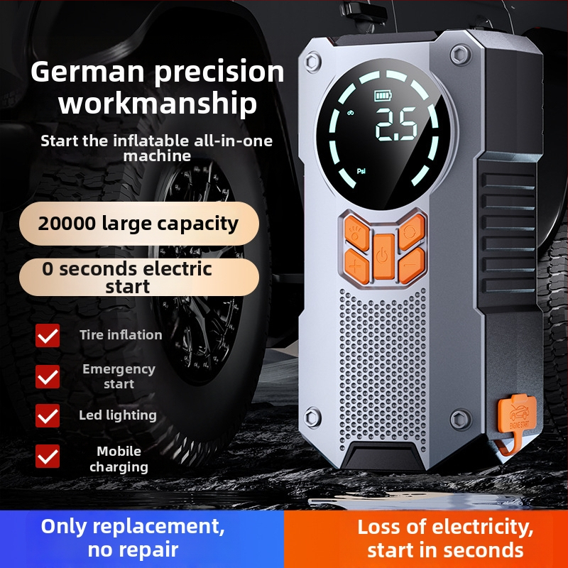 Pompa de aer pentru mașină portabilă 12V, cilindru unic, 120W, debit 25 L/min, furtun aer 320 mm