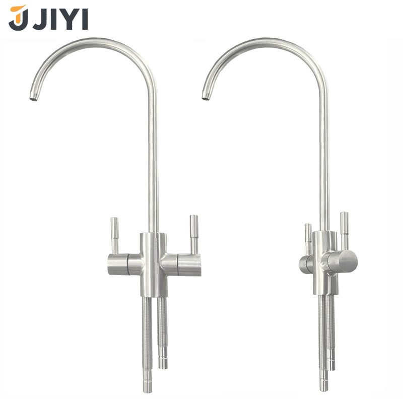 Robinet de apă potabilă din oțel inoxidabil 304, rotativ, cu ieșire dublă, flux rece unic, cartuș ceramic, certificat CE