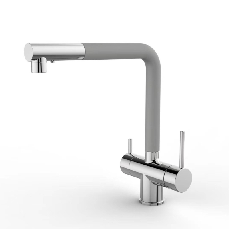 Kuhinjski faucet tri u jednom, bakreno tijelo, povlačni, okretni, promjer ulaza/izlaza 2.0