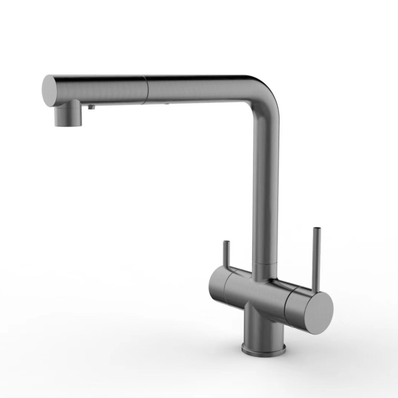 Kuhinjski faucet tri u jednom, bakreno tijelo, povlačni, okretni, promjer ulaza/izlaza 2.0
