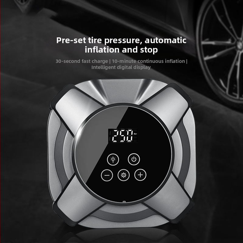 Prenosná pumpa na pneumatiky do auta, 12V, 120W, 35 L/min, Digitálny displej, USB nabíjanie