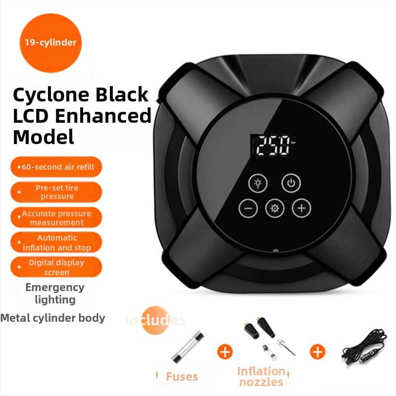 Prenosná pumpa na pneumatiky do auta, 12V, 120W, 35 L/min, Digitálny displej, USB nabíjanie