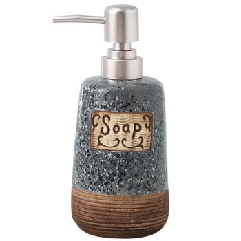 Sticlă ceramică pentru dezinfectarea mâinilor cu pompă, sticluță pentru loțiune, dispenser de săpun — finisaj periat — 300 g — Hongzhan