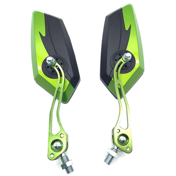 Hátsó tükröző alumíniumötvözet rudas kivitelben, motorkerékpár/bicikli/elektromos autó számára, négyzet alakú tükör, modell H-2219, fogazott rögzítés, ütésálló