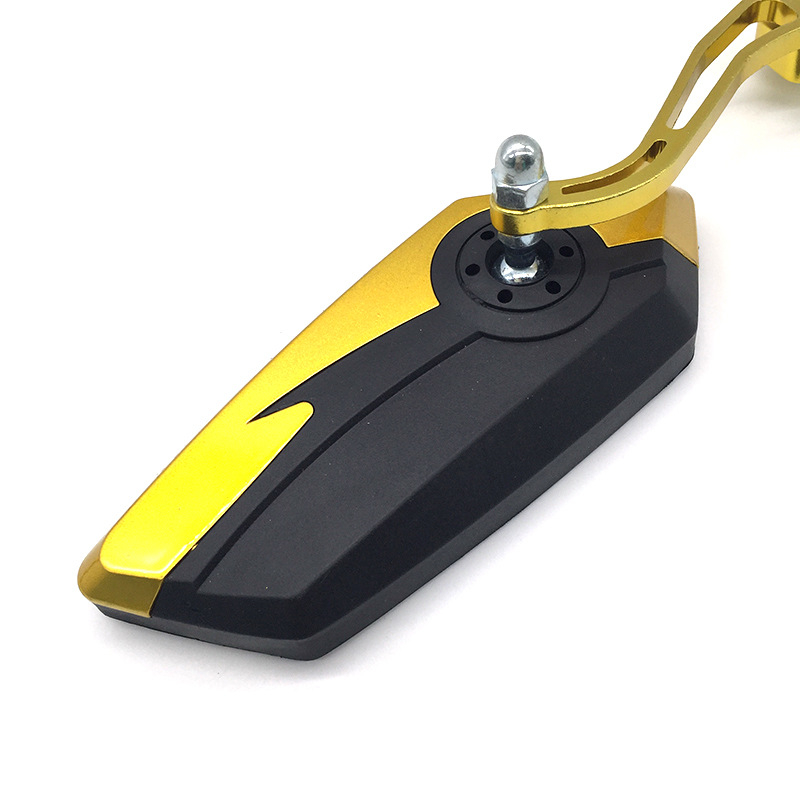 Hátsó tükröző alumíniumötvözet rudas kivitelben, motorkerékpár/bicikli/elektromos autó számára, négyzet alakú tükör, modell H-2219, fogazott rögzítés, ütésálló