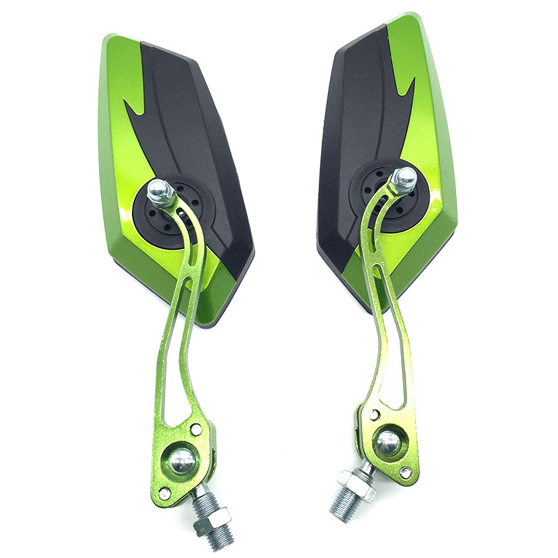 Hátsó tükröző alumíniumötvözet rudas kivitelben, motorkerékpár/bicikli/elektromos autó számára, négyzet alakú tükör, modell H-2219, fogazott rögzítés, ütésálló