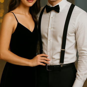 Bretele elastice în formă Y, unisex, cu clips puternice, 3 clipsuri, cruce în spate