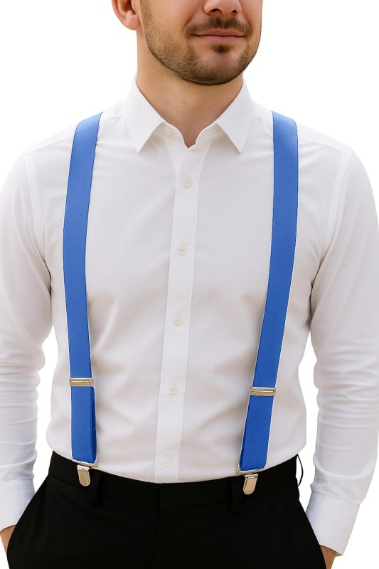 Bretele elastice în formă Y, unisex, cu clips puternice, 3 clipsuri, cruce în spate