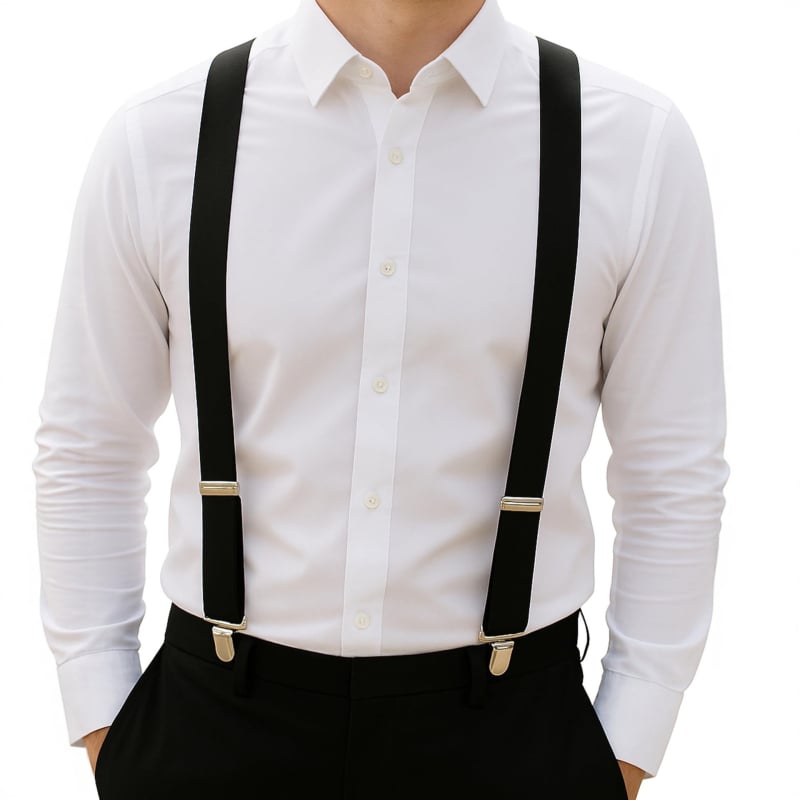 Bretele elastice în formă Y, unisex, cu clips puternice, 3 clipsuri, cruce în spate