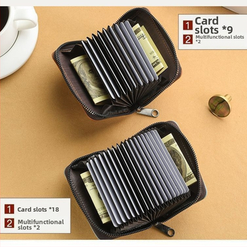 Θήκη καρτών PU, unisex, επιχειρηματικό στυλ, μεγάλη χωρητικότητα, πολλαπλές θήκες καρτών, επεκτεινόμενος σχεδιασμός