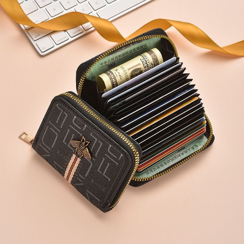 Θήκη καρτών PU, unisex, επιχειρηματικό στυλ, μεγάλη χωρητικότητα, πολλαπλές θήκες καρτών, επεκτεινόμενος σχεδιασμός